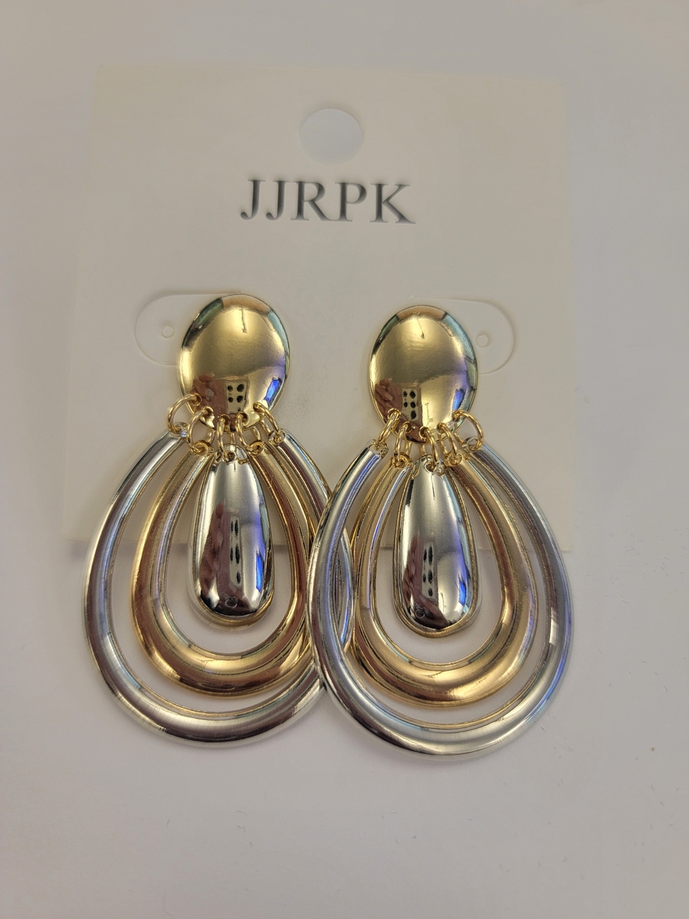 Gold & Silver Teardrop Earrings
